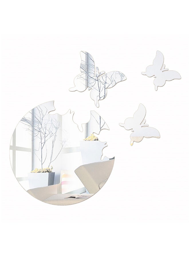 شاربدو ملصق جداري قابل للإزالة على شكل مرآة فضي 30 x 27سم - Image 1